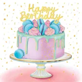 Karnet Kw Tort Happy Birthday