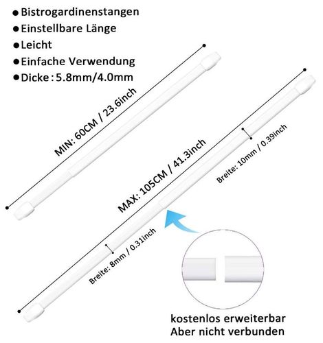 Zestaw 2 Drążków Okiennych Do Zazdrostki na Arena.pl