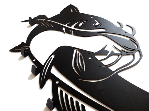 Metalowy wieszak ścienny na kurtki ubrania klucze loftowy RYBA SUM biały na Arena.pl