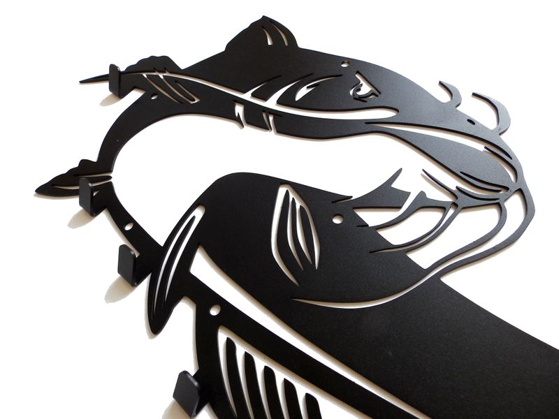 Metalowy wieszak ścienny na kurtki ubrania klucze loftowy RYBA SUM biały zdjęcie 6