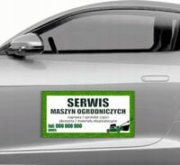mata MAGNETYCZNA magnes na samochód auto reklamowy 30x60cm SERWIS MASZYN