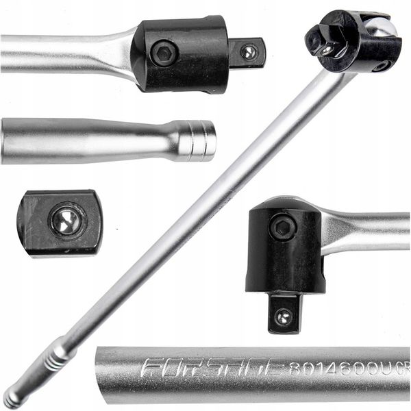 POKRĘTŁO PRZEGUBOWE ŁAMANE UCHYLNE 1/2 DŁUGIE 590MM Cr-V DO NASADEK zdjęcie 1