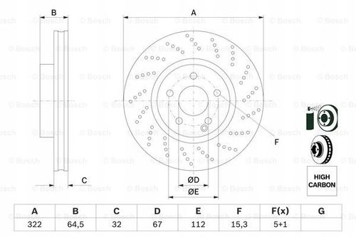 TARCZA HAM PRZOD 322X32 V BOSCH na Arena.pl