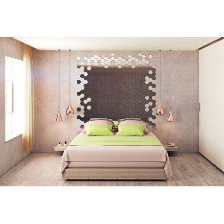 Dekoracyjne lustro akrylowe Hex - srebrne zdjęcie 7