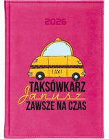 KALENDARZ A5 2026 DZIENNY KSIĄŻKOWY Z NADRUKIEM DLA TAKSÓWKARZA + IMIĘ
