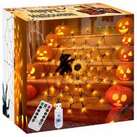 60LED lampki dekoracji Halloween z lampami w kształcie sieci pająka Z PILOT