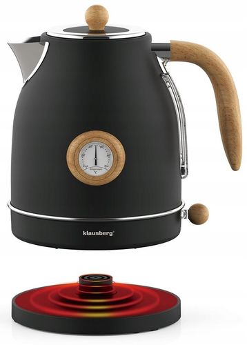 Czajnik elektryczny Klausberg KB-7907 1.7L z termometrem Czarny Retro 2200W na Arena.pl