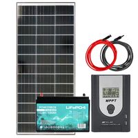 ZESTAW FOTOWOLTAICZNY 160W Z AKUMULATOREM I PRZEWODAMI