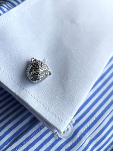 Spinki do mankietów EXC Miś Niedźwiadek Gryzli Głowa Misia w białym Etui na Arena.pl