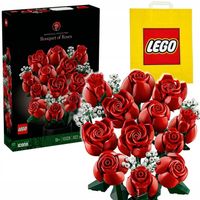 LEGO KLOCKI ICONS 10328 Bukiet Róż - Kwiaty Kwiatki na prezent + TORBA LEGO