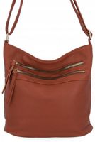 Herisson - torebka worek dwa zamki skóra ekologiczna brązowy 1052L2073