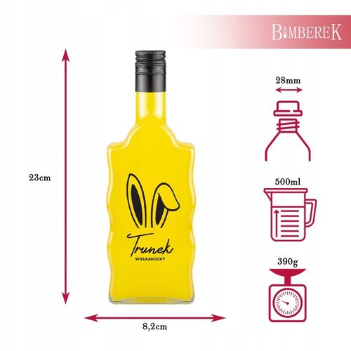 5x Butelki Szklane na WIELKANOC FALA 500ml z NADRUKIEM Na Likiery Nalewki na Arena.pl