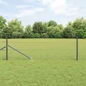 Słupek ogrodzeniowy. Szary 25 x 0,8 m (siatka 36 mm) Stal i PVC