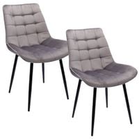 Krzesła do kuchni, TOLA, 2 sztuki, pikowane, 53x63x83, szare | TYLETEGOTU
