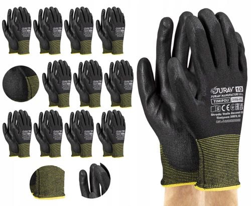 rękawice robocze czarne j-timipoli_bb10-xl - 12 par na Arena.pl