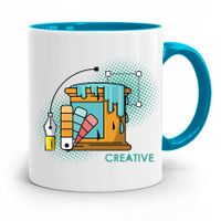 Kubek Błękitny Prezent Dla Grafika Creative Z Nadrukiem Ze Zdjęciem