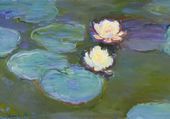 Plakat 100x70cm Nympheas, Monet Vintage do Salonu