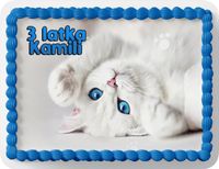 PROSTOKĄTNY OPŁATEK NA TORT A4 20x29CM - KOTEK KOTKI KOT + IMIĘ