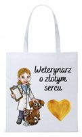Dla Weterynarza Na Prezent Torba Eco Biała Shopper Z Nadrukiem Ze Zdjęciem