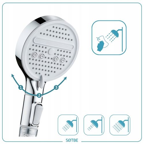 Słuchawka prysznicowa oszczędzająca 60% 6l/min Główka Rączka do prysznica na Arena.pl