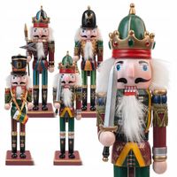 ŚWIĄTECZNE FIGURKI DZIADEK DO ORZECHÓW DUŻY DREWNIANY OZDOBA NA PODSTAWCE