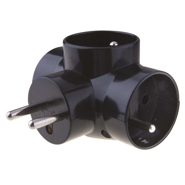 ROZGAŁĘŹNIK CZARNY 3*10A/230V - E00001-78605 zdjęcie 1