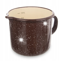 Kubek EMALIOWANY kuchenny garnek garnuszek kubeczek z uchwytem 12 cm 1,2L