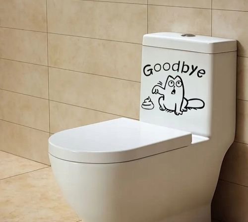 Naklejka Wlepka na Toalete Kibel WC Zarcik Pożegnanie z Klockiem Shit Papa na Arena.pl