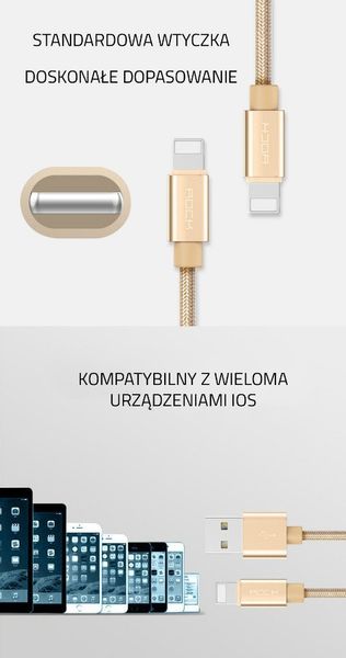 ORYGINALNY Kabel ROCK USB iPhone 5 SE 6S 7 100 cm zdjęcie 8