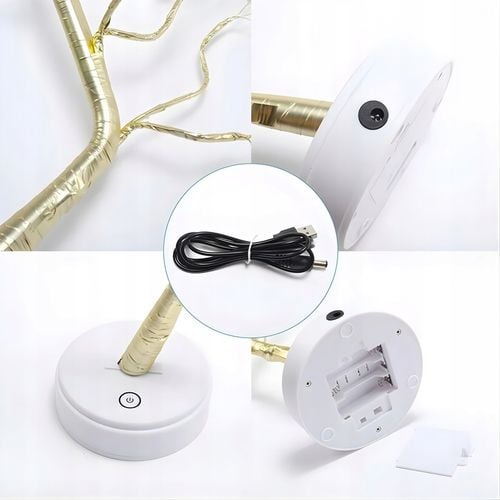 DRZEWKO LAMPKA BONSAI LED 50 CM ZŁOTE LISTKI LIŚCIE CHOINKA ŚWIECĄCE USB na Arena.pl