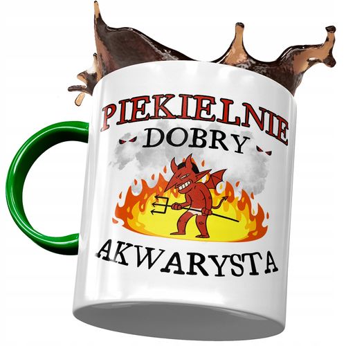 Kubek Zielony Akwarysty Piekielnie Dobry Akwarysta Z Nadrukiem Ze Zdjęciem na Arena.pl