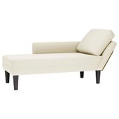 Szezlong z poduszką, kremowy, aksamitny
