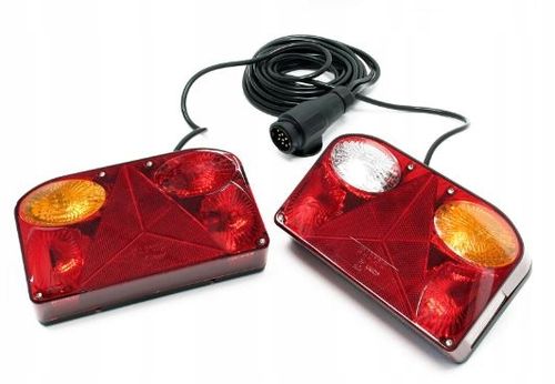 Lampy tylne do przyczepy lawety + wiązka instalacja 5m 13PIN na Arena.pl