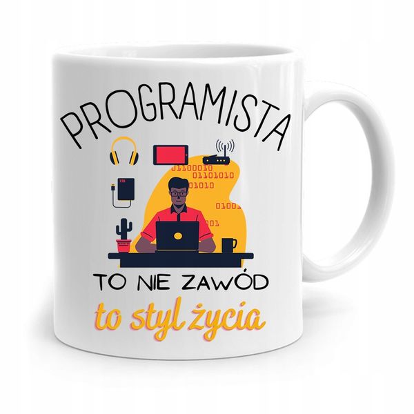Kubek Informatyka Programisty To Styl Życia Z Nadrukiem Ze Zdjęciem zdjęcie 1