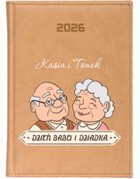 KALENDARZ A5 2026 DZIENNY NADRUK terminarz prezent na dzień babci dziadka