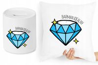 Dla Barmana Zestaw Poduszka + Skarbonka Prezent Z Nadrukiem Ze Zdjęciem