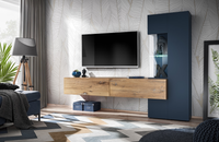 Meblościanka Zestaw Mebli Do Salonu Flagstaff + Niebieski MIRANO AM