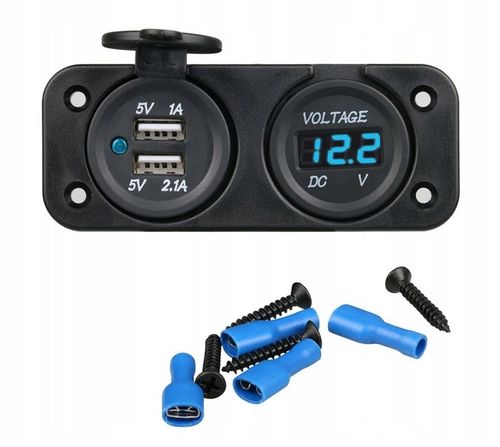 SAMOCHÓD WOLTOMIERZ ŁADOWARKA 2x USB 2A PANEL 2w1 na Arena.pl