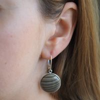 Srebrne kolczyki z Krzemieniem Pasiastym – bigiel angielski, srebro 925 2