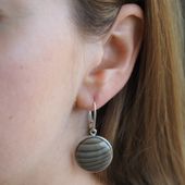 Srebrne kolczyki z Krzemieniem Pasiastym – bigiel angielski, srebro 925 2