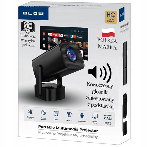 PRZENOŚNY PROJEKTOR RZUTNIK ANDROID SMART TV WIFI FULL HD + ETUI na Arena.pl