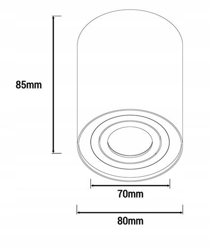 Oprawa halogenowa natynkowa GU10 Biały spot kinkiet sufitowa prosta walec na Arena.pl