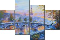 120CM 80CM ZEGAR 4 ELEM ALEJKA PARYŻU OBRAZ ŚCIENNY