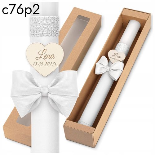 Świeca Komunijna + pudełko - Świeca do Komunii - Imienna Świeca na na Arena.pl