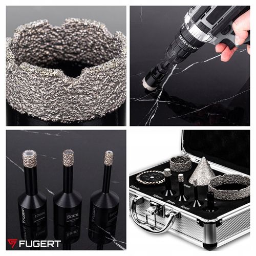 OTWORNICA DIAMENTOWA KORONKA DO GRESU PŁYTEK ZESTAW 6-68MM STOŻEK + na Arena.pl