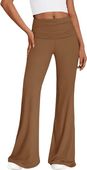 Spodnie damskie szerokie nogawki eleganckie legginsy brązowe XL yoga