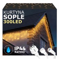 Sople 300 Biały Ciepły Lampki Zewnętrzne + Flash