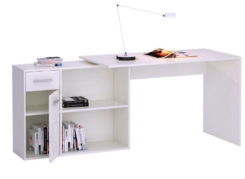 Emaga BIURKO NAROŻNE SOLO SZUFLADA BIAŁY MAT zdjęcie 3