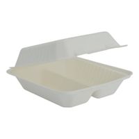 opakowanie na wynos menu box eko z trzciny, 2 dzielny - 50szt. 23x15 cm