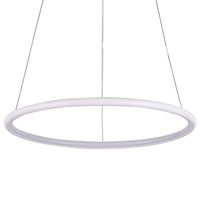 LAMPA wisząca SLIM/000061/3000/W MDECO okrągła OPRAWA metalowy ZWIS LED 32W 3000K ring biały